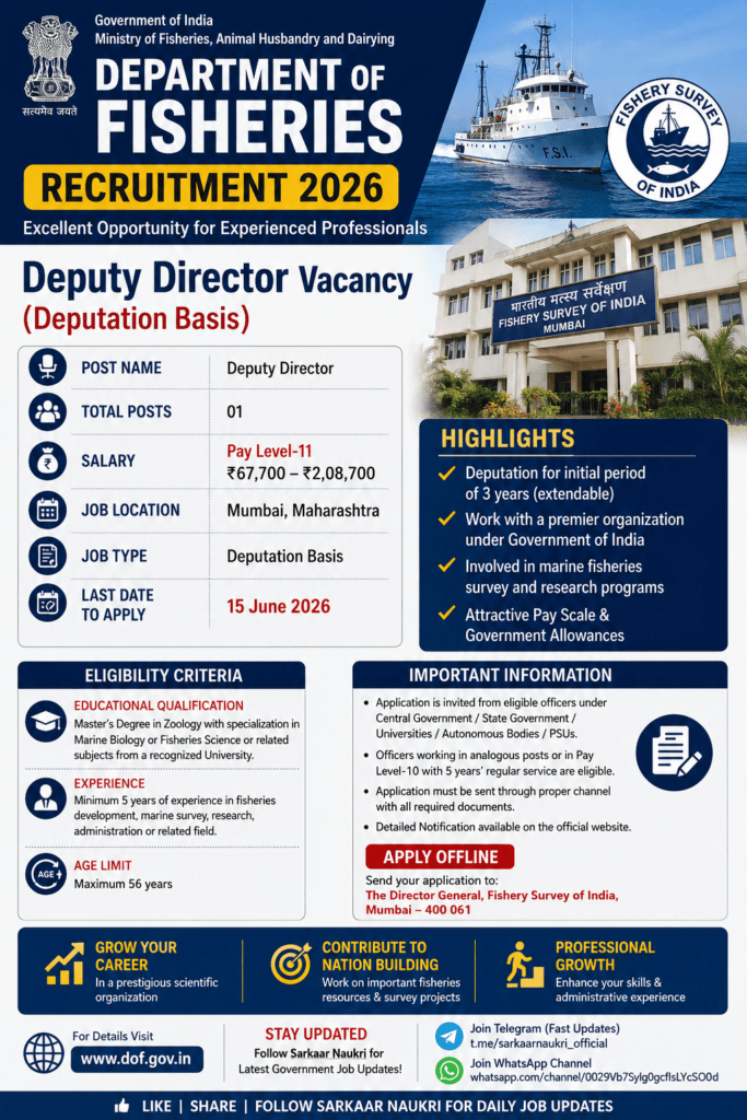 Department of Fisheries Recruitment 2026