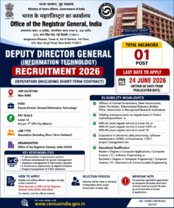 ORGI Deputy Director General Recruitment 2026