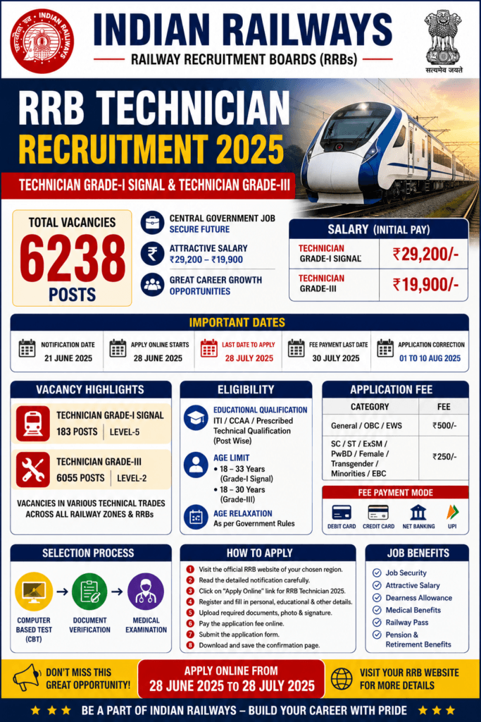 RRB Technician Recruitment 2025