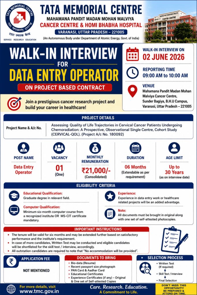 TMC Data Entry Operator Recruitment 2026