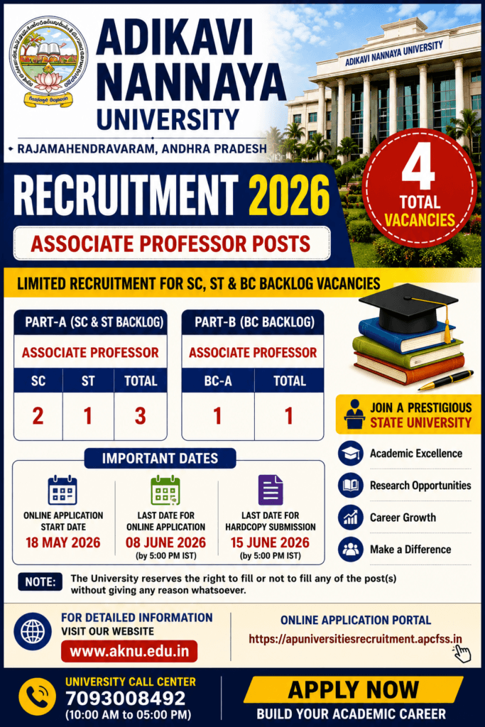 Adikavi Nannaya University Recruitment 2026