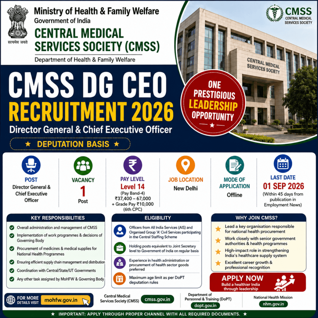 CMSS DG CEO Recruitment 2026
