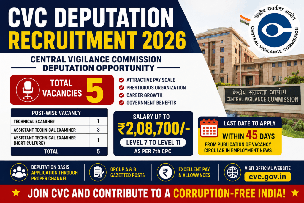 CVC Deputation Recruitment 2026