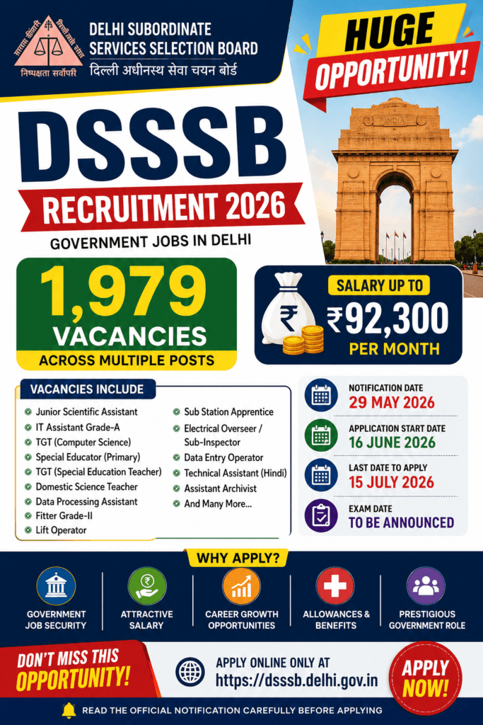 DSSSB Recruitment 2026