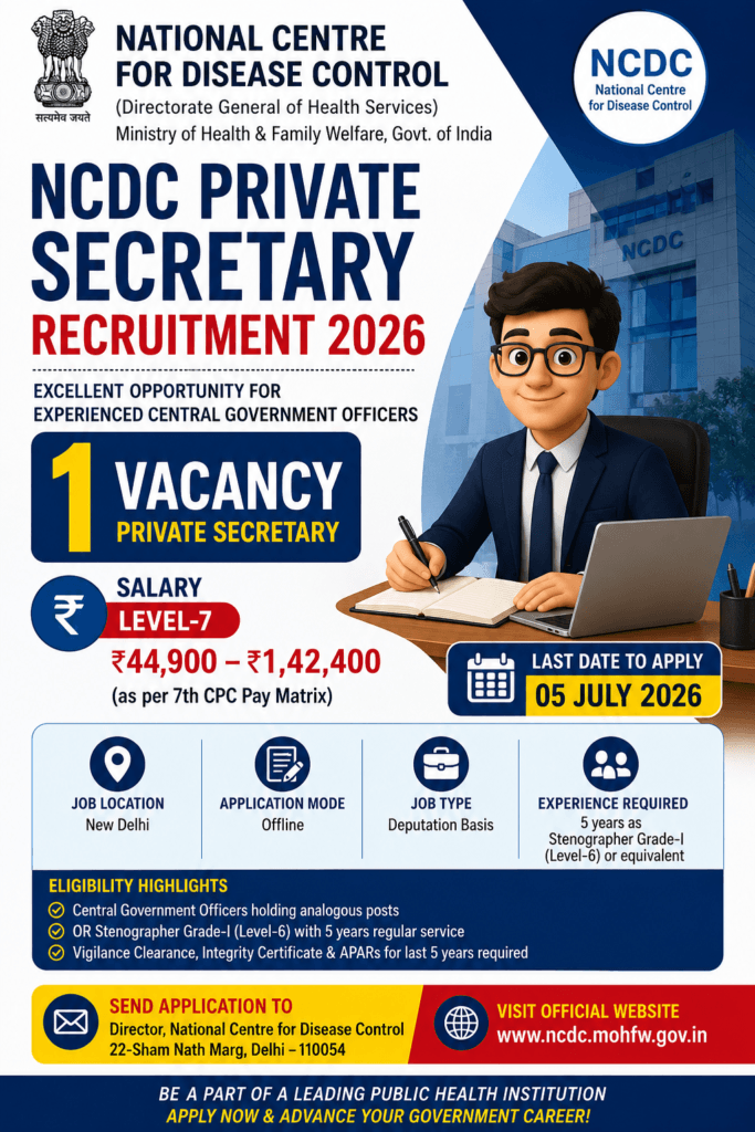 NCDC Private Secretary Recruitment 2026