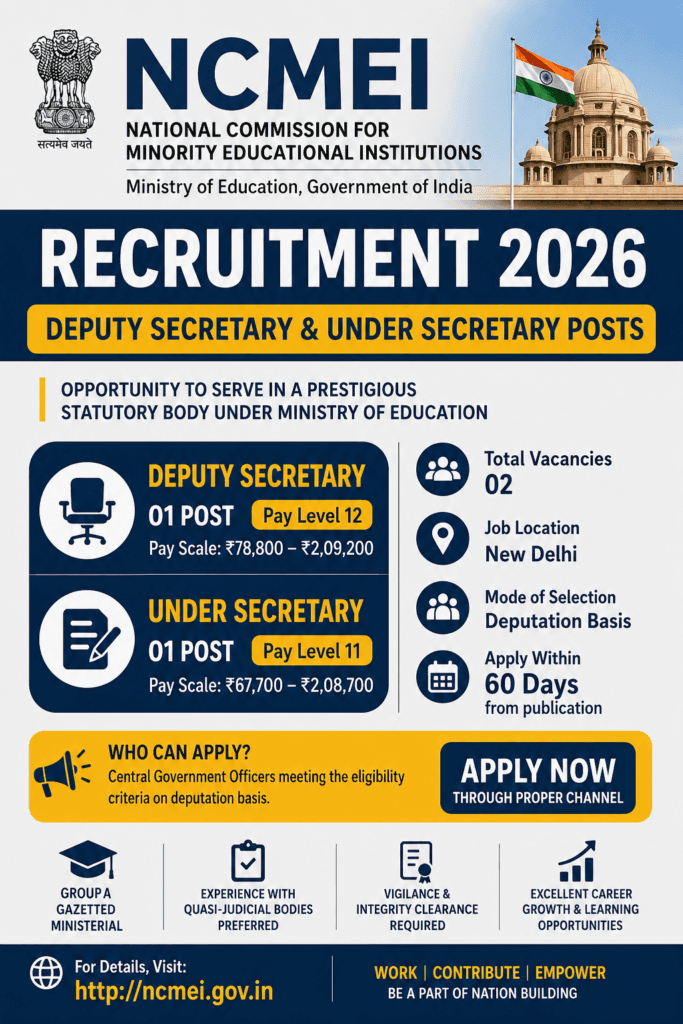 NCMEI Recruitment 2026