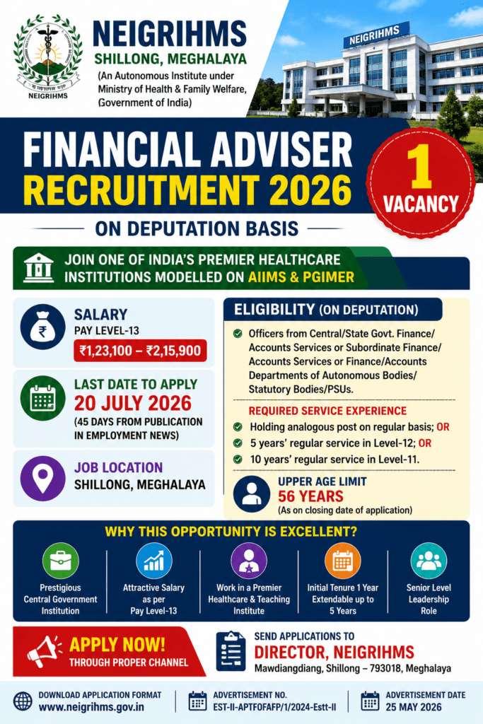 NEIGRIHMS Financial Adviser Recruitment 2026