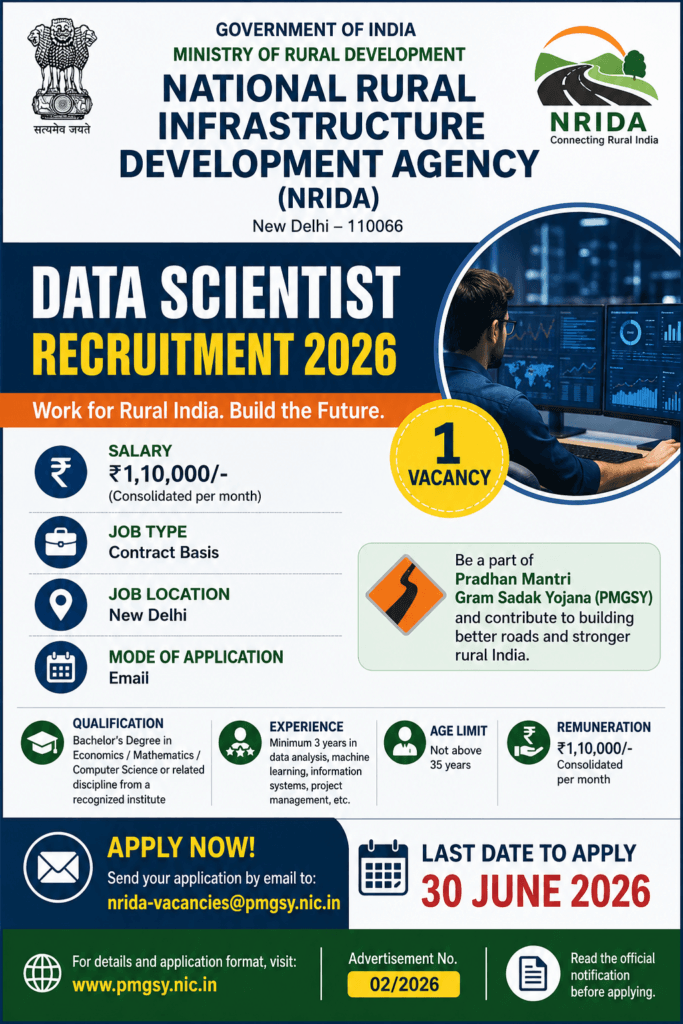 NRIDA Data Scientist Recruitment 2026