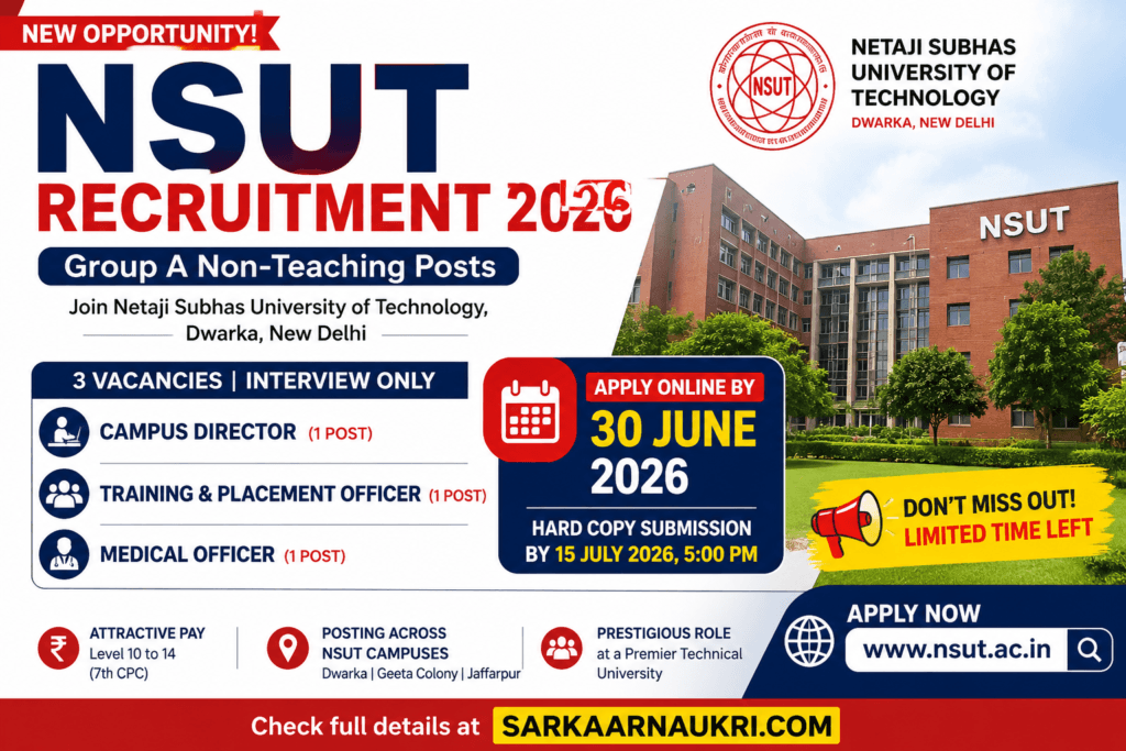 NSUT Recruitment 2026