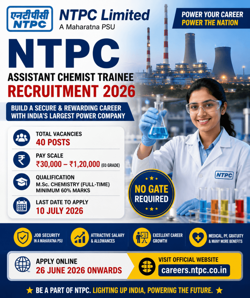 NTPC Assistant Chemist Trainee Recruitment 2026