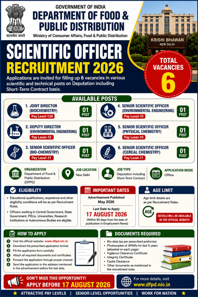 Scientific Officer Recruitment 2026