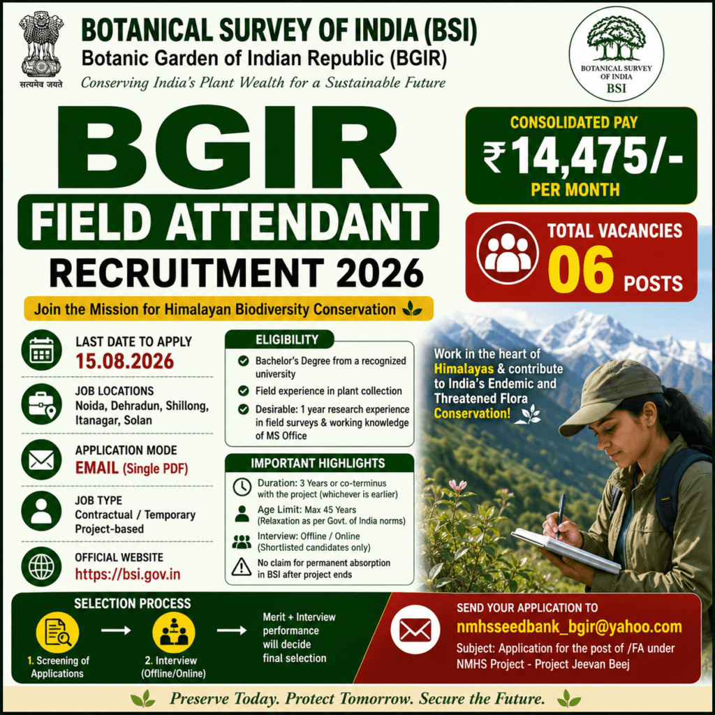 BGIR Field Attendant Recruitment