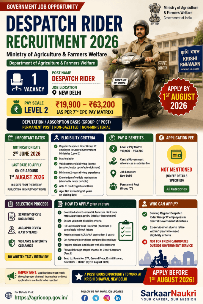 despatch rider recruitment