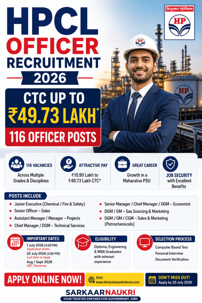 HPCL Officer Recruitment 2026
