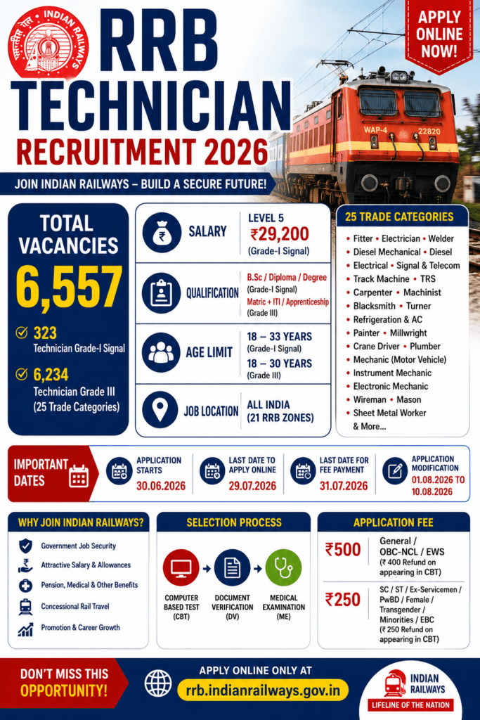RRB Technician Recruitment 2026