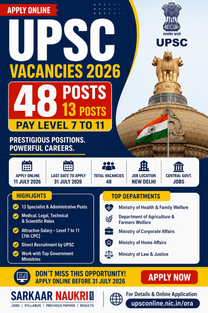 UPSC Vacancies 2026