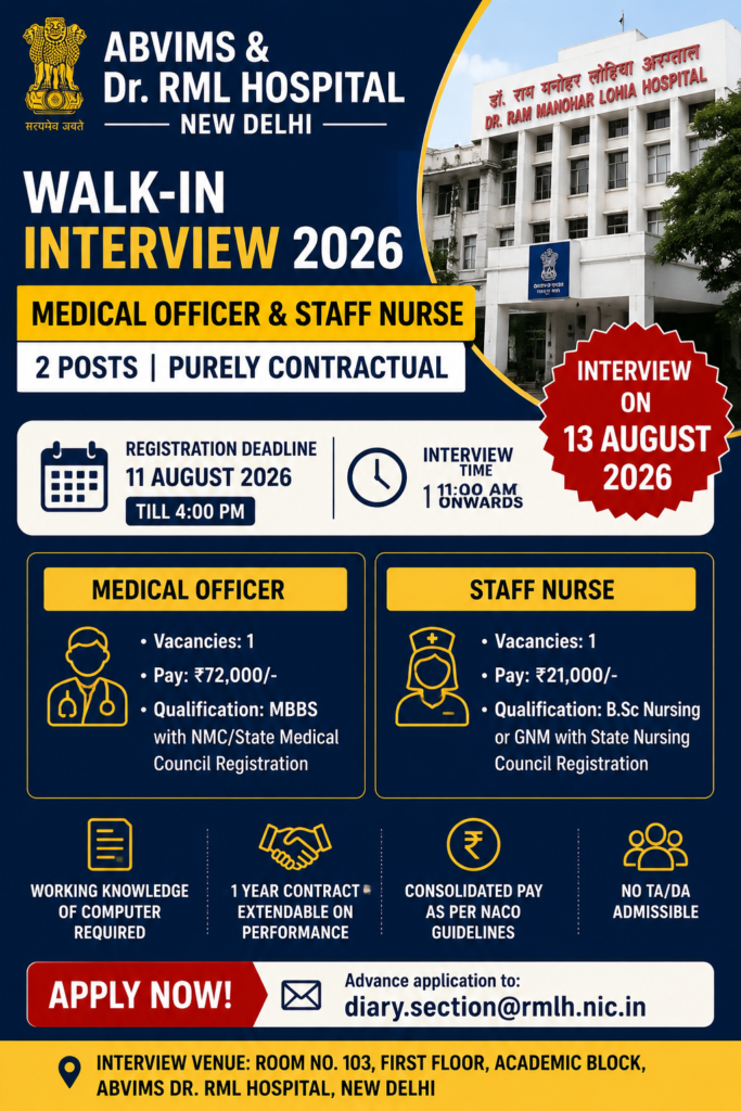 RML Hospital Walk-in Interview 2026