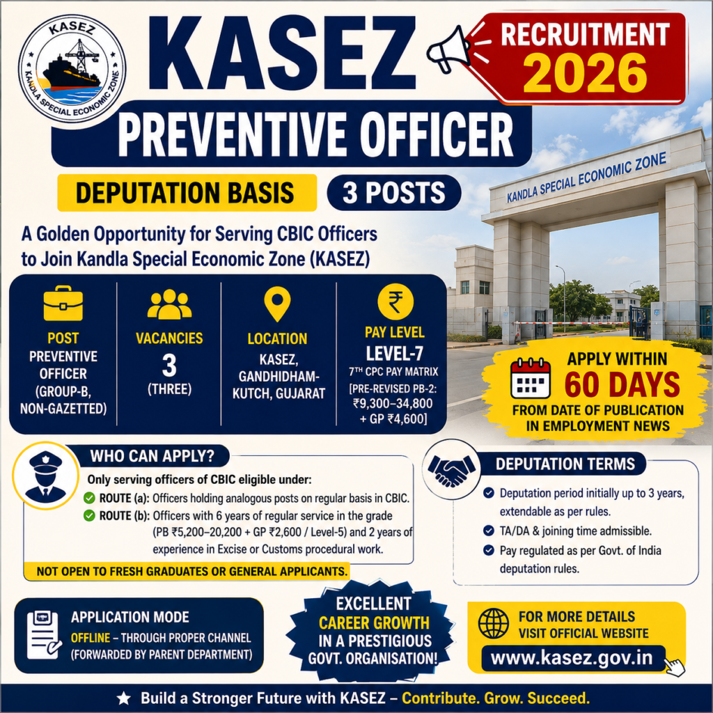 KASEZ Preventive Officer Recruitment 2026