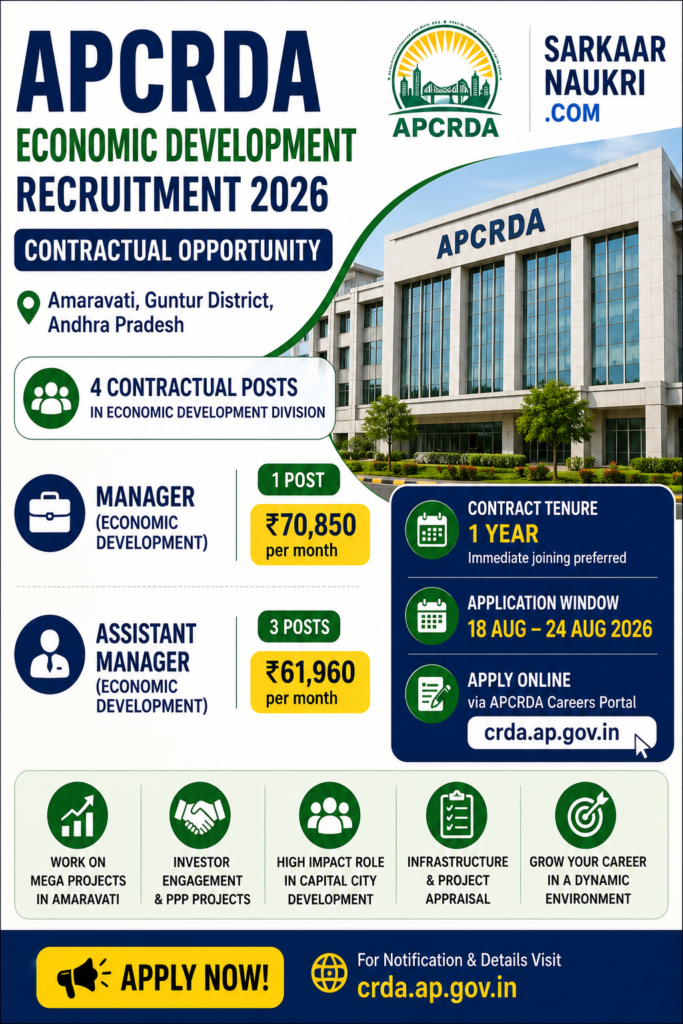 APCRDA Economic Development Recruitment