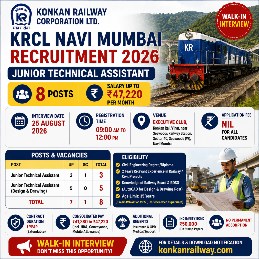 KRCL Navi Mumbai Recruitment 2026