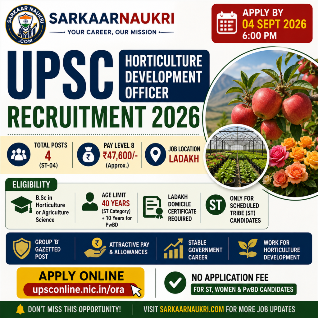 UPSC Horticulture Development Officer