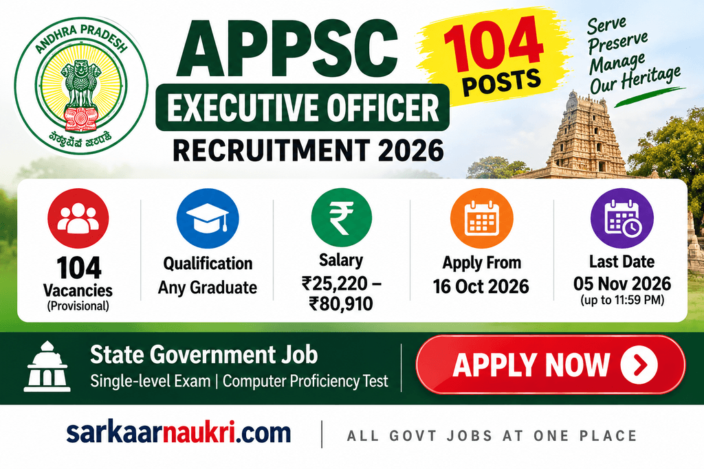 APPSC Executive Officer Recruitment 2026