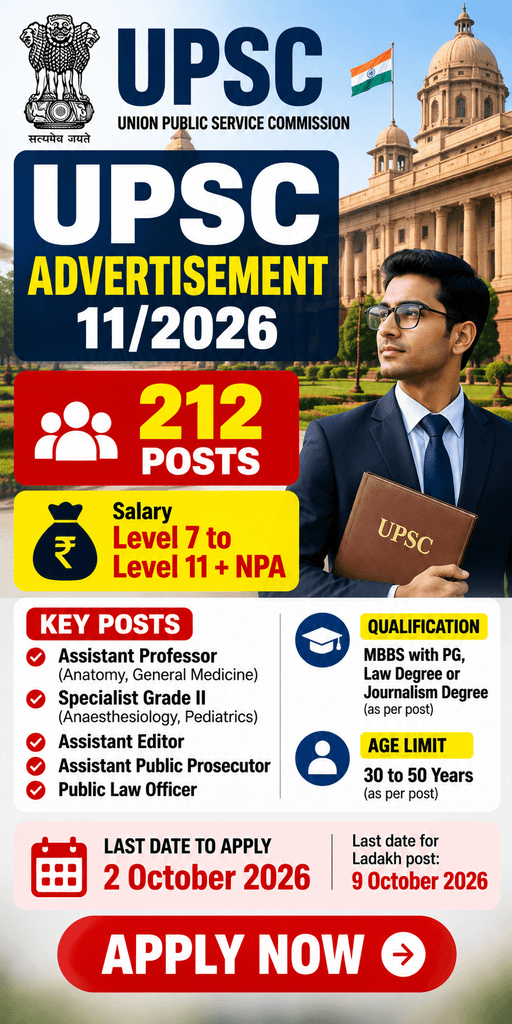 UPSC Advertisement 11/2026